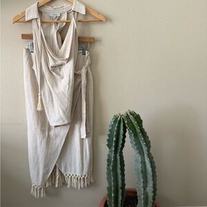 Fate Cream skirt set  with Tassel Accents